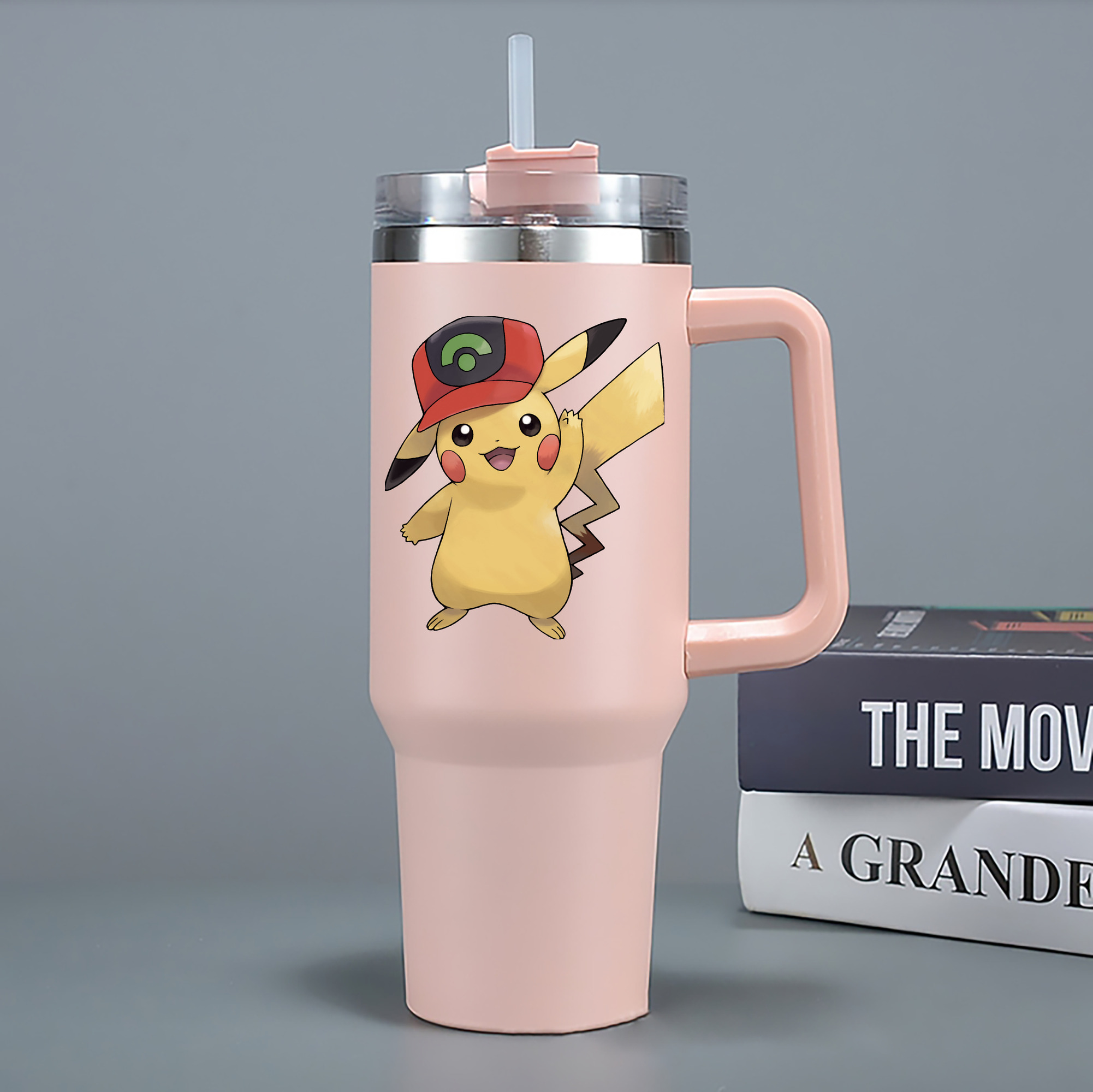 （画像用） ポケットモンスター Pokémon 1200mL車用タンブラー - クリスタルステッカー（プラスチックストロー付き）